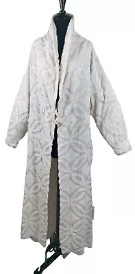 Vintage Stan Herman Studio Chenille Bath Robe XL Pink Housecoat Duster Pockets • $69.50