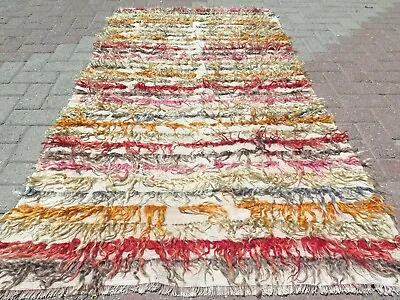 Anatolia Turkish Nomads Shaggy Rug Mohair Carpet Long Hair Rug Shaggy 41 X73  • $194.65