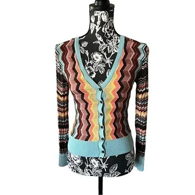 Missoni For Target Sweater Cardigan Colorful Chevron Button Front Top XSMALL • $21