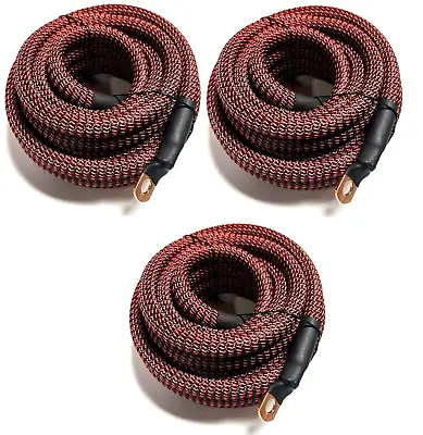 BIG 3 Upgraded RED/BLACK 1/0 AWG Gauge Copper Snakeskin Cable Alternator Wire • $59.99