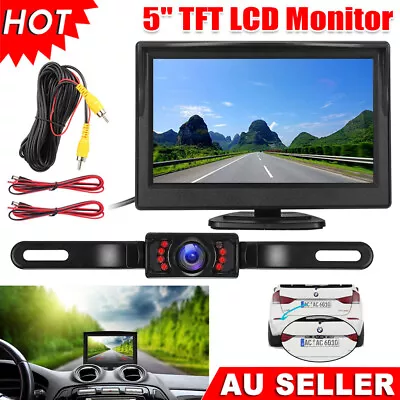 5  Car Reverse Camera Kit IR Night Vision Monitor Reversing Rear View LCD Screen • $36.45