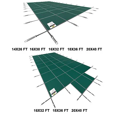 Happybuy Safety Pool Cover - Rectangle Optional Center End Step Swmming Pond • $299.99