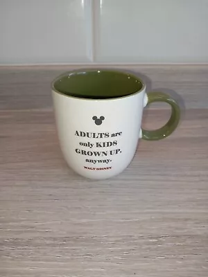 Disney Mickey Mouse Mug Cup Green  Quote From Walt Disney  • £6.50