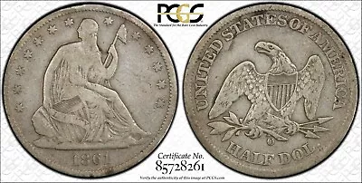1861-O Seated Liberty HALF DOLLAR CSA Obverse *PCGS F12* R-8+ *FAST SHIPPING!!! • $1199.99
