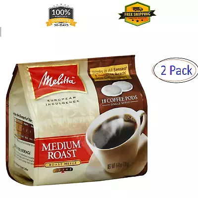 New Melitta Medium Roast Coffee Pods For Senseo & Hamilton Beach 18 Ct Pack Of 2 • $16.44