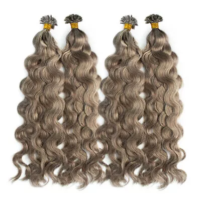 Remy Flat Tip Curly Wavy Keratin Human Hair Extension Fusion 100 Strands 70g • $145