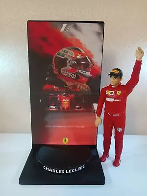 Figure 1/18 Charles Leclerc Ferrari 2019 + Podium Winner Italy Monza GP Formula1 • $120.36