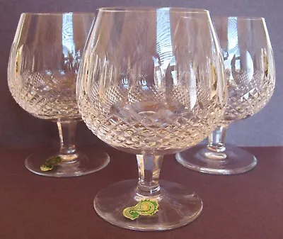 3 Waterford Crystal COLLEEN Large Brandy Glasses New With Ireland Label • $29.95