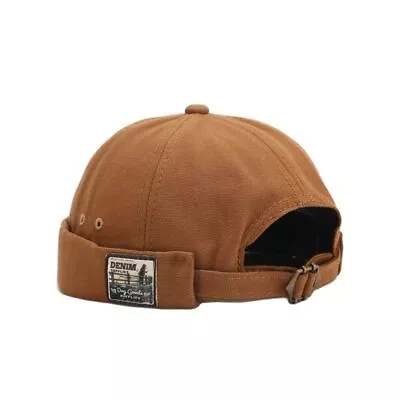 Vintage Docker Hats Brimless Hat Breathable Literary Hip Hop Beanie Cap Orange • $2.99