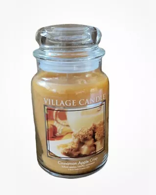 Village Candle Cinnamon Apple Crisp Large 21.25 Oz Jar 2 Wick Fall 170 Hour New • $34.98