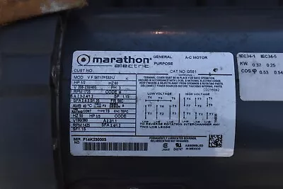 Marathon 056T17F5321J General Purpose Motor 3 Phase 1/2 HP 056T17F5321 • $229