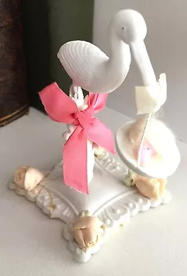 2 VINTAGE STORKS CAKE TOPPERS With Decorative Ribbons. • £3.99