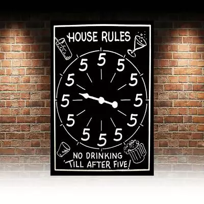 £5.09 • Buy Funny House Rules SIGN METAl PLAQUE Retro Bar Man Cave Pub Home Bar Beer Garden