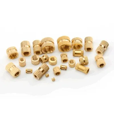 Knurl Insert Nut Threaded Round Metric Brass Solid Embedded M2.5-M6 Copper New • £2.86