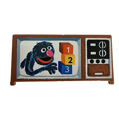 Vintage Fisher Price Little People Sesame Street GROVER Toy Brown TV  • $16.99
