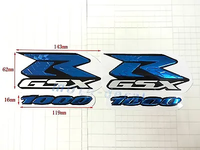 Raised 3D Emblem For GSX-R GSXR1000 Chrome Blue Streak Tank Decal Sticker Bling • $26.66