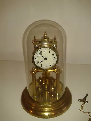 £99.99 • Buy Antique German 400 Day Anniversary Glass Dome Clock Early 1900