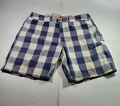 J CREW Mens Size 38 X 8.5 Board Shorts The Original Swimwear Checker Swim Trunks • $19.74