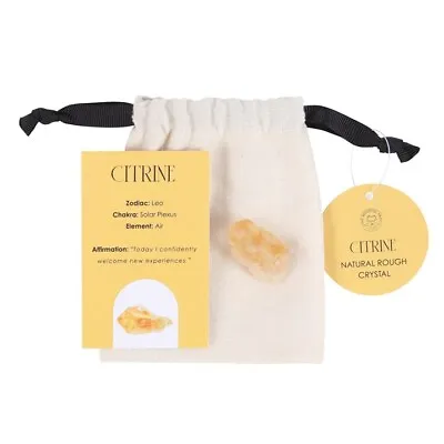 Citrine Healing Rough Crystal In Cotton Drawstring Pouch  • £11.60