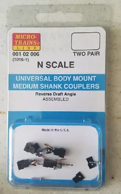 N MICRO TRAINS 001 02 006  1016-1 Universal Body Mount Med Shank Couplers • $16