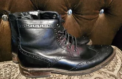 Moretti Men's Birmingham Wingtip Boots Black Mens 13 • $100