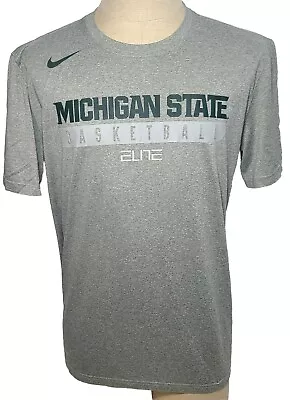 Nike Dri-Fit Elite Athletic Cut Michigan State Basketball Gray T-shirt XL Used  • $12.95