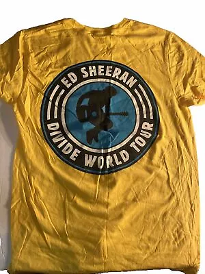 Ed Sheeran Shirt Adult M Yellow Concert Band Tee T-shirt Divide World Tour Mens • $15