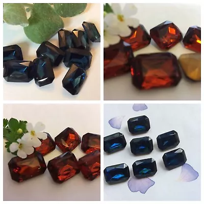 £4.05 • Buy Octagon Shaped Rhinestone Vintage Czech GF 18x13mm 6 CRAFT Bargain Colour Option