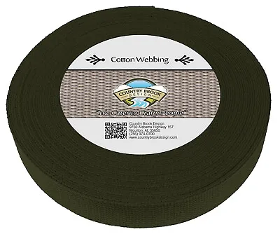 Country Brook Design® 1 1/2 Inch Olive Drab Green Heavy Cotton Webbing 10 Yards • $22.97