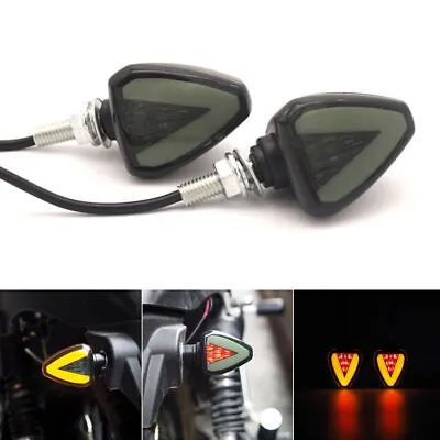 2x 12V Scooter Moped Motorcycle LED Turn Signal Light Indicator W/ Red Stop Lamp • $14.69
