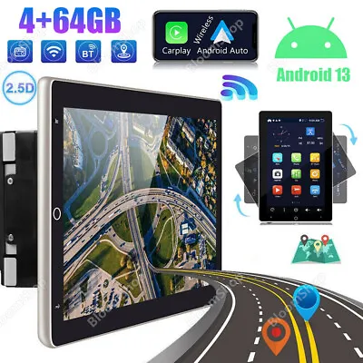 64G Rotatable 10.1'' Android13 Touch Screen Car Stereo Radio GPS Wifi Double DIN • $142.82