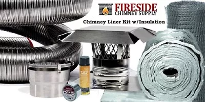 6 X 20' Smoothwall Flexible Chimney Liner Insert Kit .011 Thick W/ Insulation • $1078.21