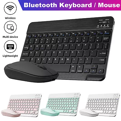 Wireless Bluetooth Keyboard And Mouse Waterproof For Apple IPad Mac PC Computer • $14.95