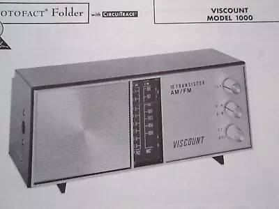 Viscount 1000 Radio Receiver Photofact • $6.50