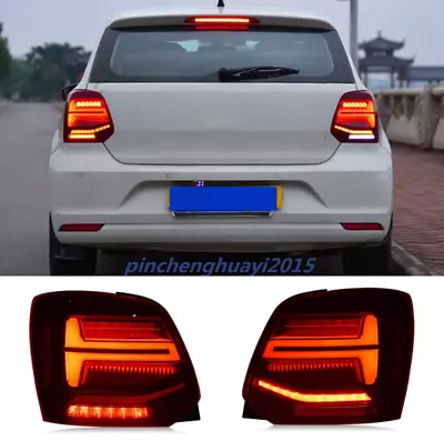For VW Polo 2011-2018 Smoke Black LED Rear Lamps Taillights Dynamic Signal Pair • $397.79