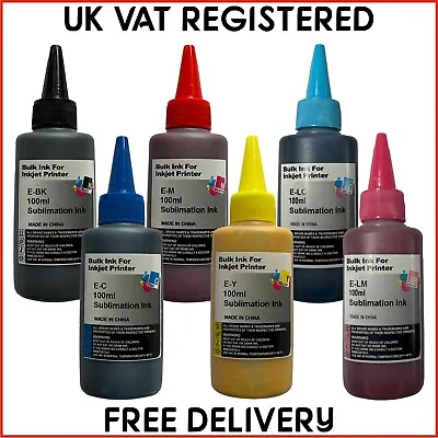 £35 • Buy Sublimation Ink For Epson Printers (Set Of 6, 100ml Bottles) Non-oem