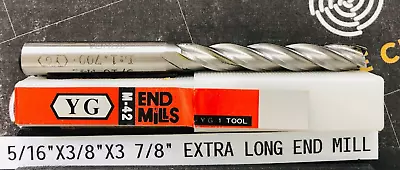 $25.49 • Buy End Mill - 5/16  X 3/8  X 3 7/8  Extra Long Yg - 4 Flute - Center Cutting