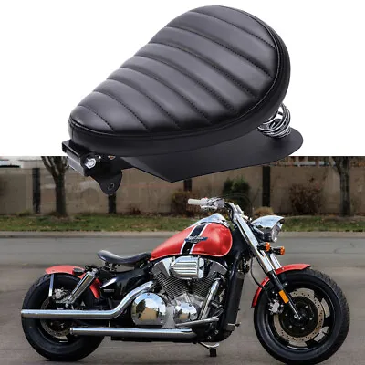 Motorcycle Leather Solo Seat For Harley Sportster 1200 Honda VTX 650 1100 1300R • $81.63