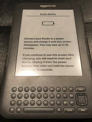 Amazon Kindle 3 With Keyboard/Wi-Fi #D00901 - Empty Battery/Doesn't Turn On • $26