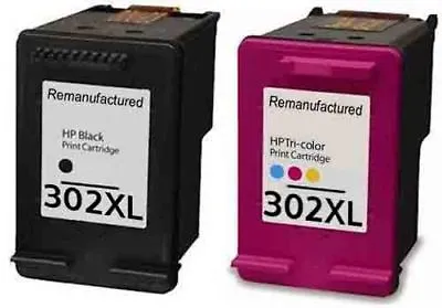 £24.45 • Buy Refilled Ink For HP 302XL Black And HP 302 XL Colour F6U68AE F6U67AE