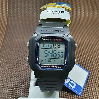 Casio W-800H-1A Snooze Alarm Dual Time Chronograph Digital Watch • $38.45