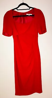£45 • Buy LK Bennett Davina. Red, Short Sleeve Occasion Dress Size UK 10. 