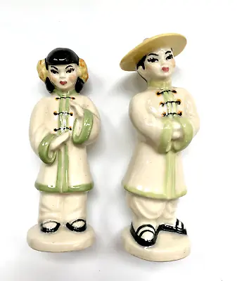 Ceramic Arts Studio Wisconsin  Chinese Couple Salt & Pepper Shaker Set - Vintage • $19.99