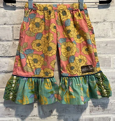 Matilda Jane Pink Petal Ruffle Capris Pants EUC It's A Wonderful Parade VHTF 2 • $18.50