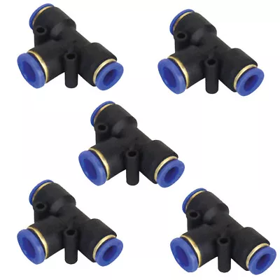 5X 5/32  OD Tube T 3 Way Pneumatic Fitting Push To Connect Air Fitting • $7.75