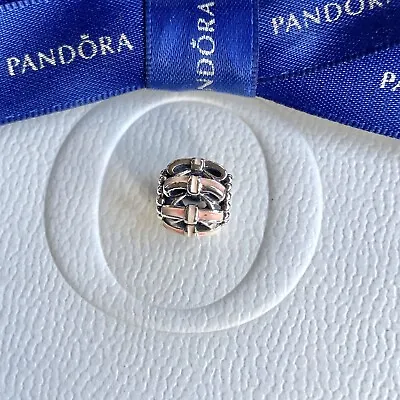 $22 • Buy Authentic Pandora Silver Openwork Pink Sweet Sentiments Bow Charm #791778EN40