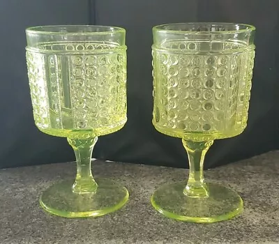 VTG RARE Richards And Hartley Canary Vaseline Yellow Goblet • $18