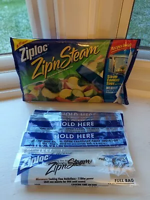 Ziploc Zip N Steam Microwave Bags Medium 2-3 Serving 17 Total Bags Zip And Steam • £36.06