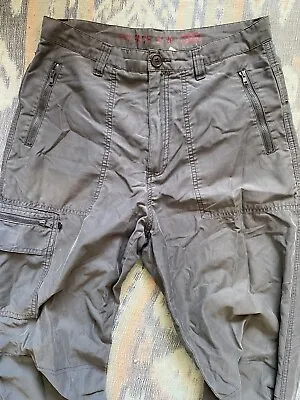 Fat Face Grey Soft Utility Cargo Explorer Walking Trousers Zips Combat Pockets • £30