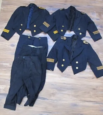 3 Vtg Children's Military WWII Navy Blue Sailor Officer Halloween Prop Costumes • £18.91